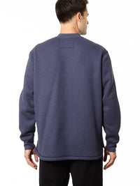 Thermal Henley Shirt Bonded to Faux Sherpa Lining