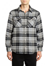 Snap Front Fleece Lined Flannel Shirt Jacket
